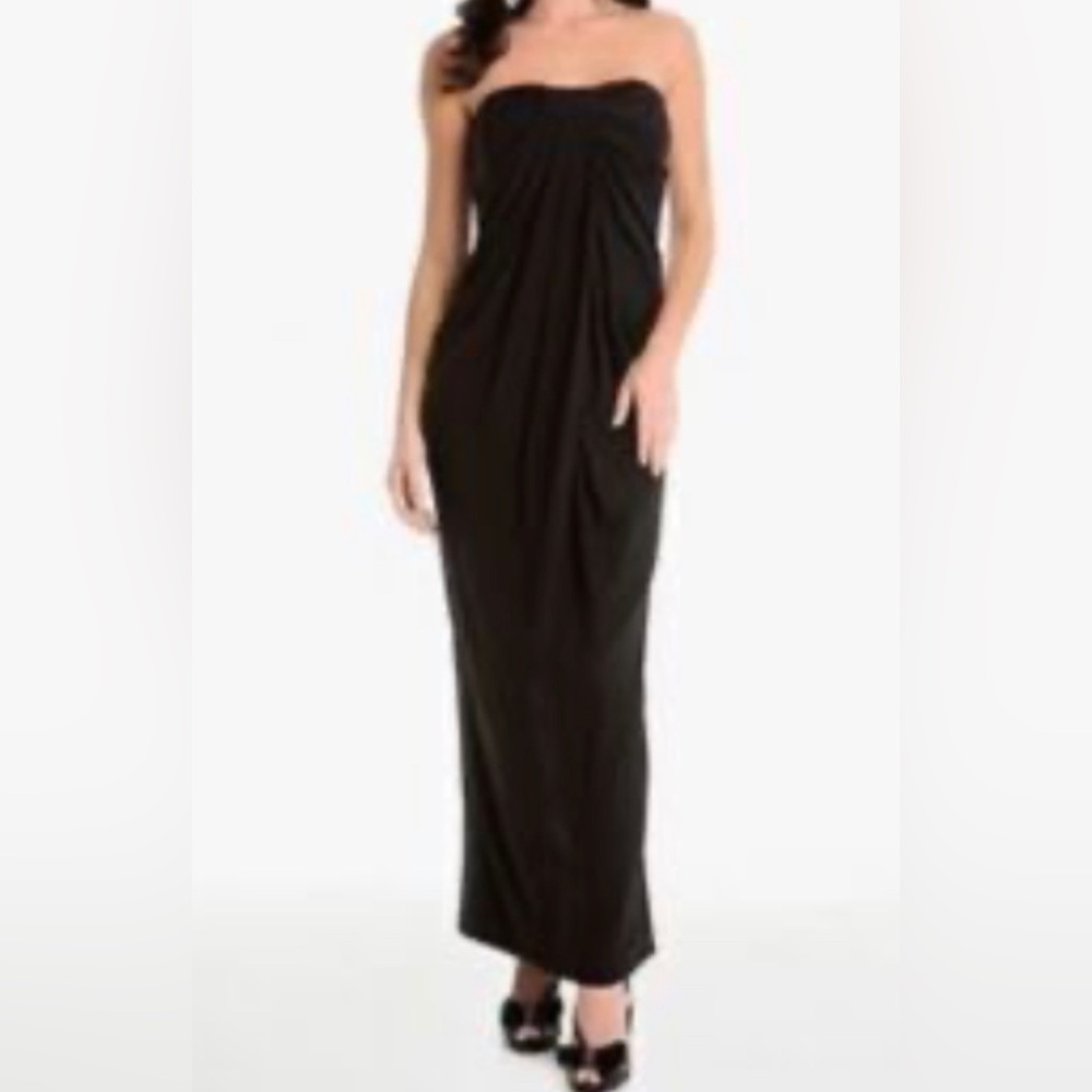 🌹 SILK Strapless Black maxi dress NWT size Small